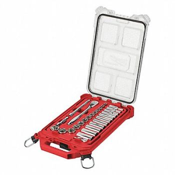 MILWAUKEE Ratchet/Socket PACKOUT Set, 60RK06