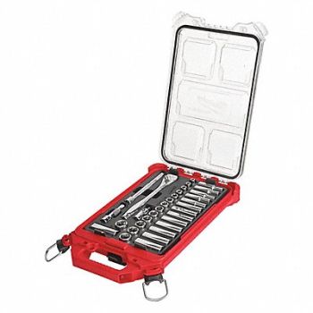 MILWAUKEE Ratchet/Socket PACKOUT Set, 60RK07