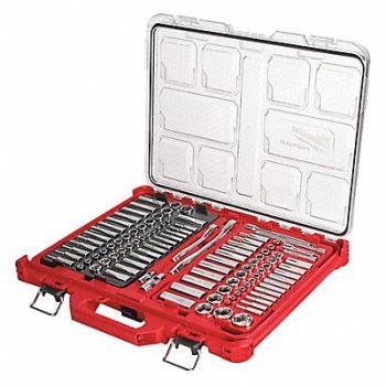 MILWAUKEE Ratchet/Socket PACKOUT Set, 60RK08