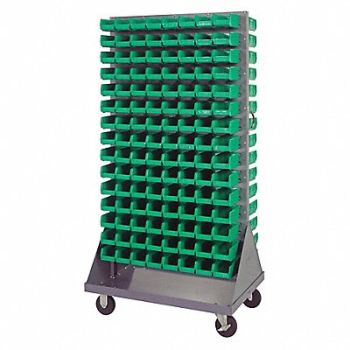 QUANTUM STORAGE SYSTEMS Mobile Louvered Floor Rack Steel 240Bins, 60TT27