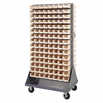 QUANTUM STORAGE SYSTEMS Mobile Louvered Floor Rack Steel 240Bins, 60TT28