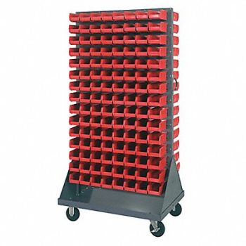 QUANTUM STORAGE SYSTEMS Mobile Louvered Floor Rack Steel 240Bins, 60TT29