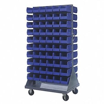 QUANTUM STORAGE SYSTEMS Mobile Louvered Floor Rack Steel 120Bins, 60TT32