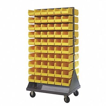 QUANTUM STORAGE SYSTEMS Mobile Louvered Floor Rack Steel 120Bins, 60TT36