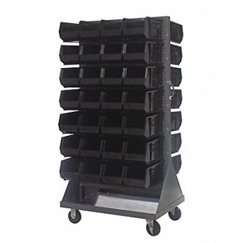 QUANTUM STORAGE SYSTEMS Mobile Louvered Floor Rack Steel 56 Bins, 60TT37