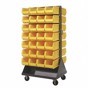 QUANTUM STORAGE SYSTEMS Mobile Louvered Floor Rack Steel 56 Bins, 60TT42