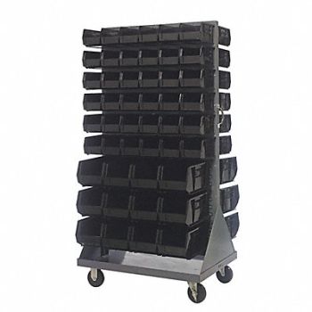 QUANTUM STORAGE SYSTEMS Mobile Louvered Floor Rack Steel 96 Bins, 60TT43