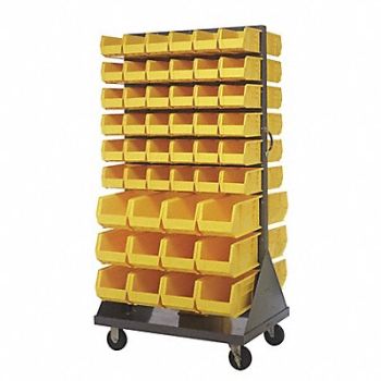 QUANTUM STORAGE SYSTEMS Mobile Louvered Floor Rack Steel 96 Bins, 60TT48