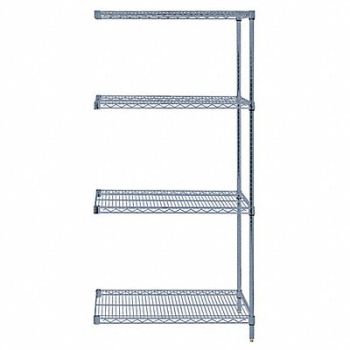 QUANTUM STORAGE SYSTEMS Wire Shelving Add-On Kit Gray, 60TW25