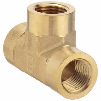 PARKER Tee Brass 1/2 in Pipe Size 1900 PSI, 60UT75