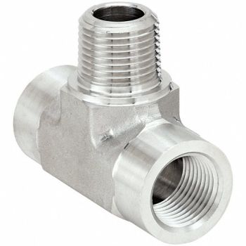 PARKER Male Branch Tee 316 SS 1/2 in Pipe Size, 60UT79
