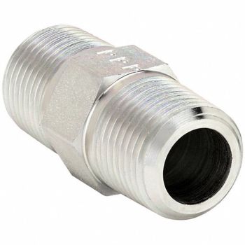 PARKER Long Nipple Steel 1/2 Pipe Size MNPTF, 60UU03