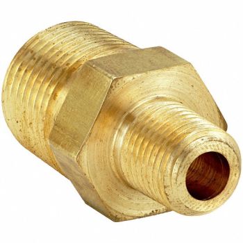 PARKER Pipe Nipple Brass 1/2 x 3/8 in MNPTF, 60UU16