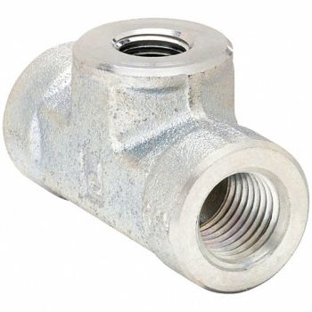 PARKER Tee Steel 1/4 x 1/4 x 1/8 in Pipe Size, 60UU91