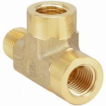 PARKER Tee Brass 1/8 in Pipe Size 3200 PSI, 60UV69