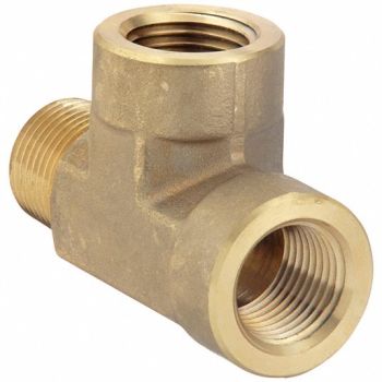 PARKER Tee Brass 3/8 in Pipe Size 3000 PSI, 60UZ07