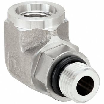PARKER 90 Elbow 316 SS 1/4 in M SAE x F SAE, 60UZ79