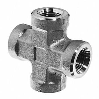 GRAINGER APPROVED Female Cross 304 SS 3/8 Pipe Size NPT, 60VF28