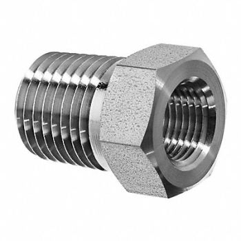 GRAINGER APPROVED Hex Bushing 304 SS 3/8 x 1/8 NPT, 60VF42