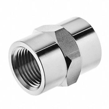 GRAINGER APPROVED Hex Coupling 304 SS 3/8 Pipe Size FNPT, 60VF46