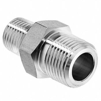 GRAINGER APPROVED Reducing Hex Nipple 304 SS 1/2 x 3/8, 60VF85