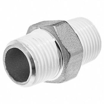 GRAINGER APPROVED Hex Nipple 304 SS 3/8 MNPT x M BSPT, 60VJ52