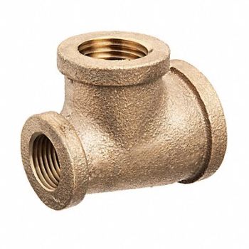GRAINGER APPROVED Dual Tee Brass 1 1/4 x 3/4 x 1 in FNPT, 60VN41