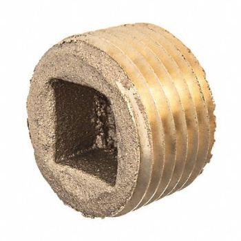 GRAINGER APPROVED Square Socket Plug Brass 4 in MNPT, 60VR43