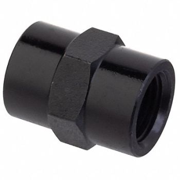 GRAINGER APPROVED Coupling Black Zinc-Plated Brass 3/8 in, 60VT39