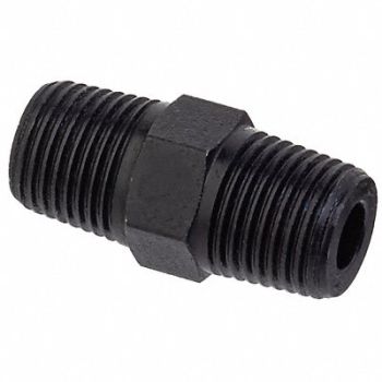 GRAINGER APPROVED Hex Nipple Black Zinc-Plated Brass 3/8, 60VT53
