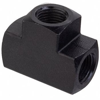 GRAINGER APPROVED Tee Black Zinc-Plated Brass 3/8 in, 60VT74