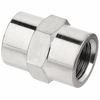 GRAINGER APPROVED Coupling Nickel-Plated Brass 3/8 in, 60VT98
