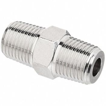 GRAINGER APPROVED Hex Nipple Nickel-Plated Brass 3/8 in, 60VU13