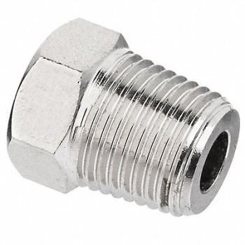 GRAINGER APPROVED Hex Head Plug Nickel-Plated Brass 3/8 in, 60VU17