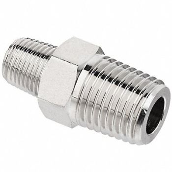 GRAINGER APPROVED Reducing Hex Nipple Brass 3/8 x 1/8 in, 60VU26