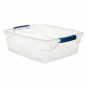 RUBBERMAID Storage Tote Clear Solid Polypropylene, 60VZ25