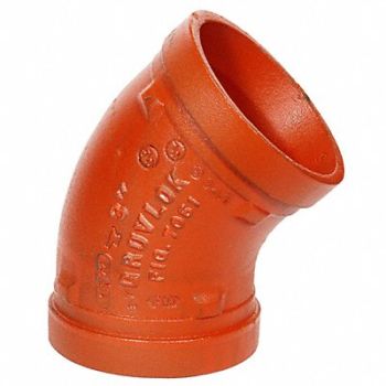 GRAINGER APPROVED 45 Elbow Ductile Iron 8 in Grooved, 2XEW3