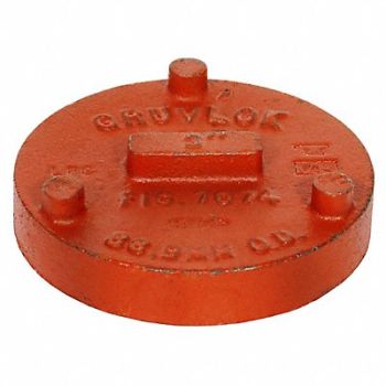 GRAINGER APPROVED Round Cap Ductile Iron 2 1/2 in Orange, 2XFE3