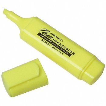 ABILITY ONE Highlighter Wide Yellow Tip Chisel PK12, 60YF59