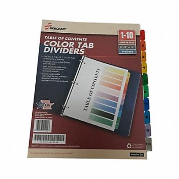 ABILITY ONE Index Tabs 3 mil Thickness 8 1/2 W PK10, 60YF75