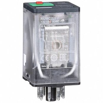 SCHNEIDER ELECTRIC Universal Plug-In Relay 120 VAC PK10, 615A41