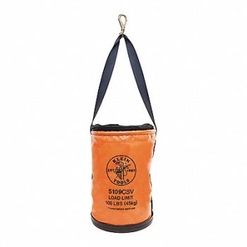 KLEIN TOOLS Bucket Bag Canvas Straight Wall Orange, 616J60