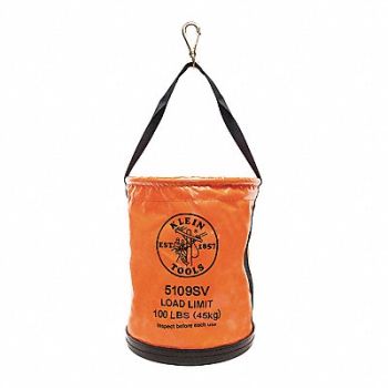 KLEIN TOOLS Bucket Bag Vinyl Straight Wall Orange, 616J61