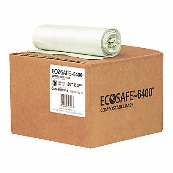 ECOSAFE-6400 Bag Compostable 45 gal 30 x 39 PK135, 616V82