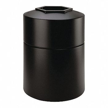 COMMERCIAL ZONE PRODUCTS Round Waste Container Black 45 gal lon, 618L60