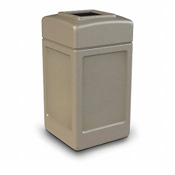 COMMERCIAL ZONE PRODUCTS Square Waste Container Beige 42 gal lon, 618L62