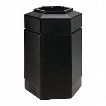 COMMERCIAL ZONE PRODUCTS Hex Waste Container Black 30 gal lon, 618L72