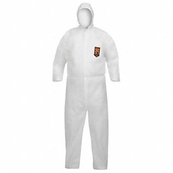 KIMBERLY-CLARK Coveralls White Zipper Closure PK25, 61CW39