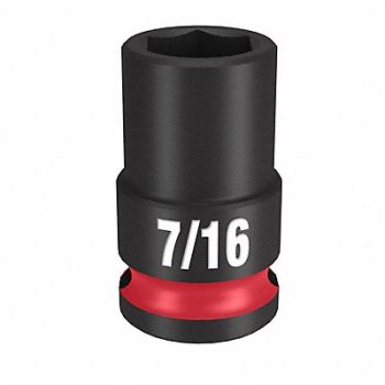MILWAUKEE Standard Impact Socket Steel 7/16, 61DK22