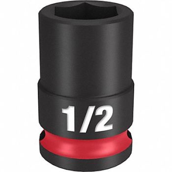 MILWAUKEE Standard Impact Socket Steel 1/2, 61DK23
